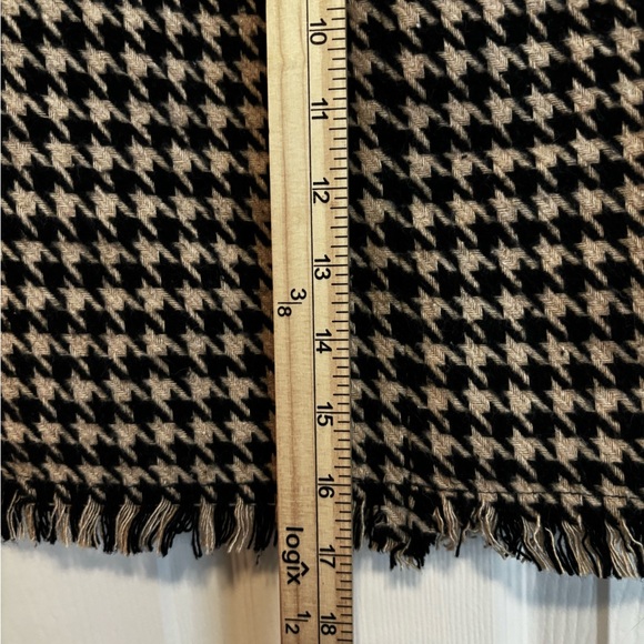 CHRISTIAN SIRIANO BLACK & TAN HOUNDSTOOTH ZIPPERED LINED MINI SKIRT  SZ S - Picture 12 of 12